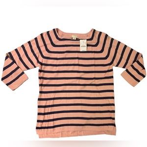 J. Crew Pink & Navy Striped Sweater